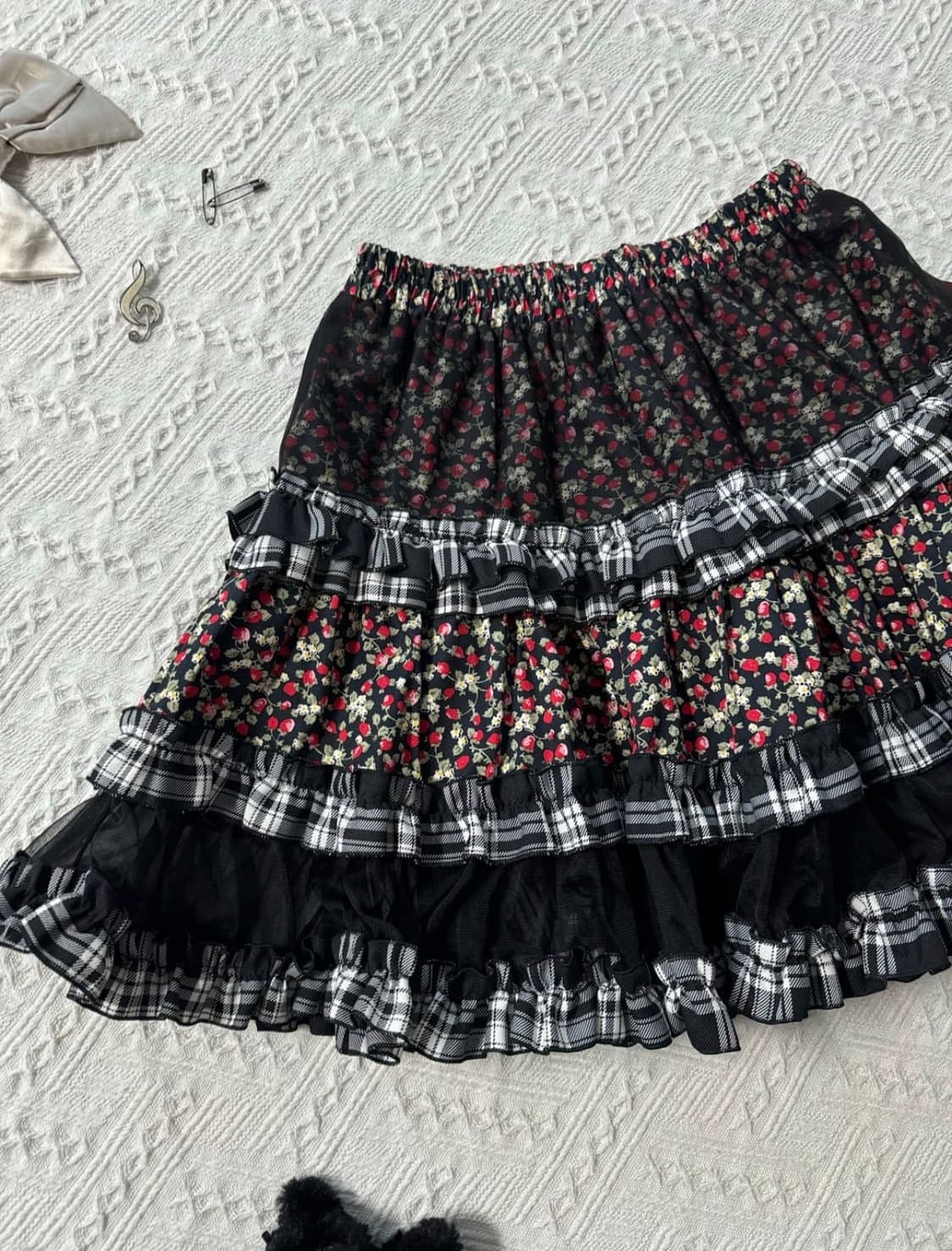 스트로베리 프릴 티어드 스커트 상품이미지3