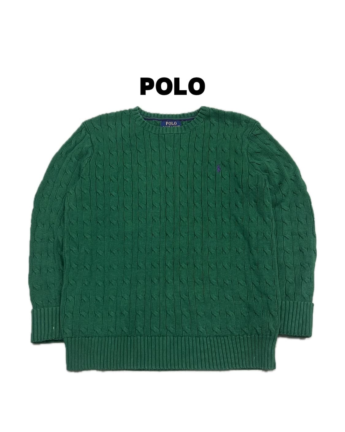 (XL) 폴로 랄프로렌 주니어/우먼스 케이블 니트 그린 상품이미지1