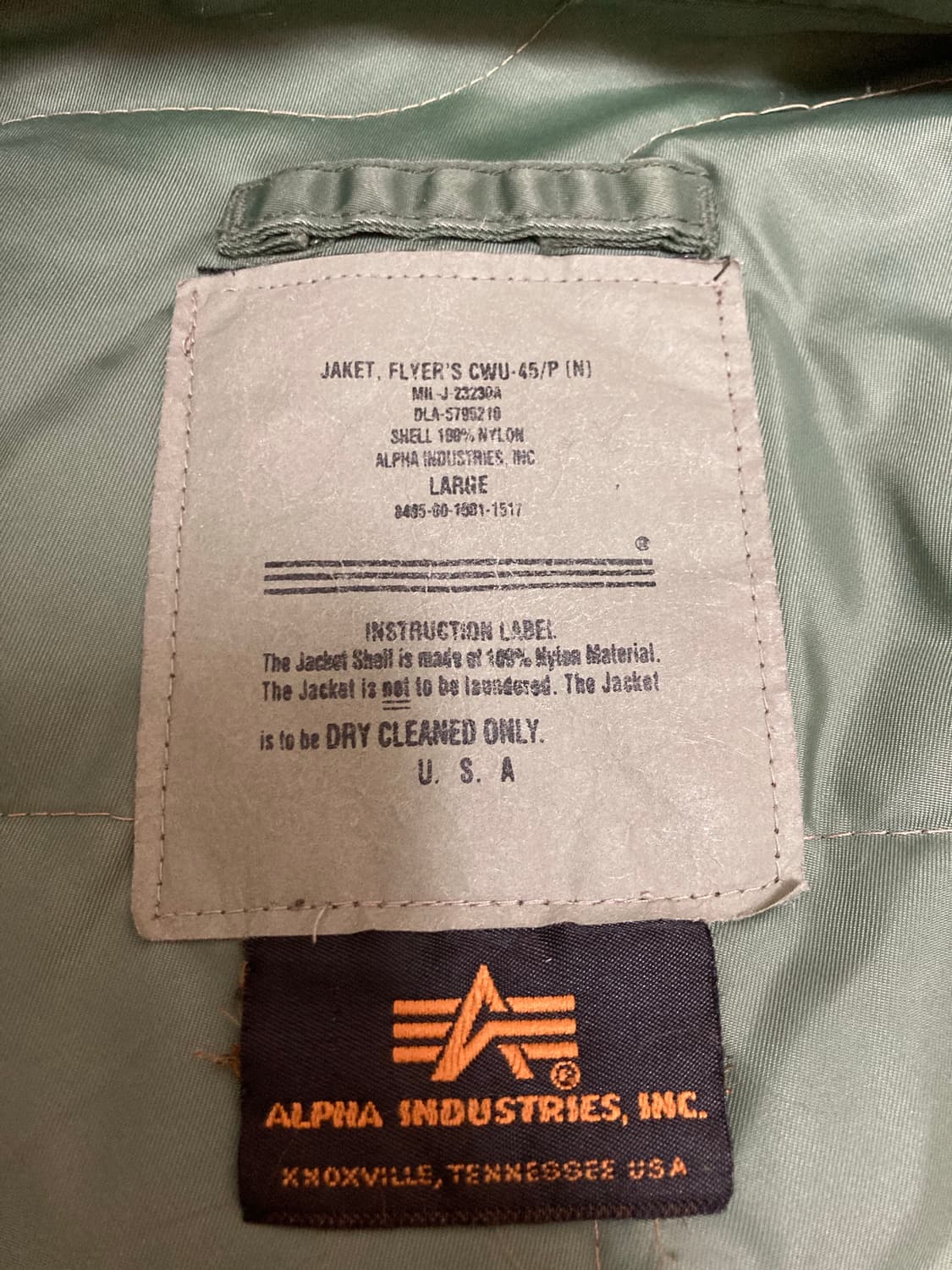 90s 알파 인더스트리 cwu-45p 항공 점퍼 L 상품이미지2