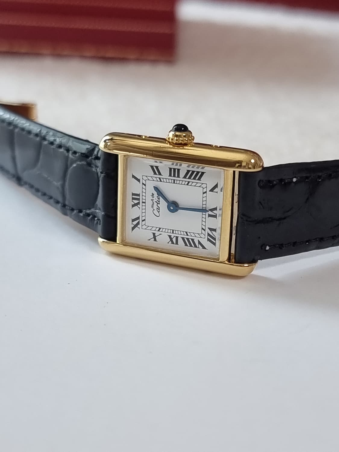 까르띠에 빈티지 탱크머스트 화이트다이얼 S 디버클 여성시계 90년대 상품이미지3
