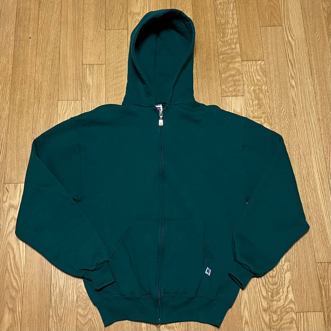 [M] 90s USA 빈티지 러셀 후드집업 그린 상품이미지2