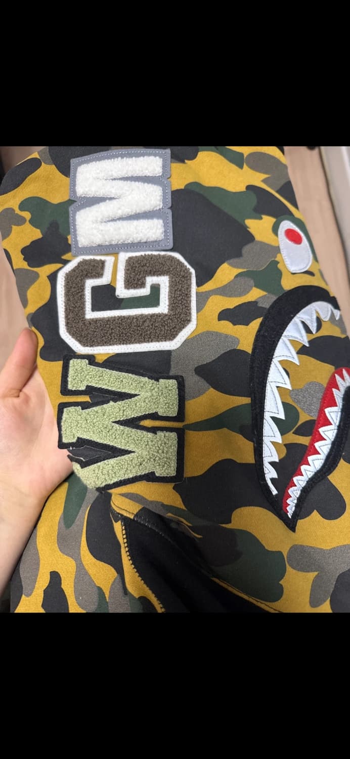 베이프 샤크 풀 집 후드 블랙 상품이미지2