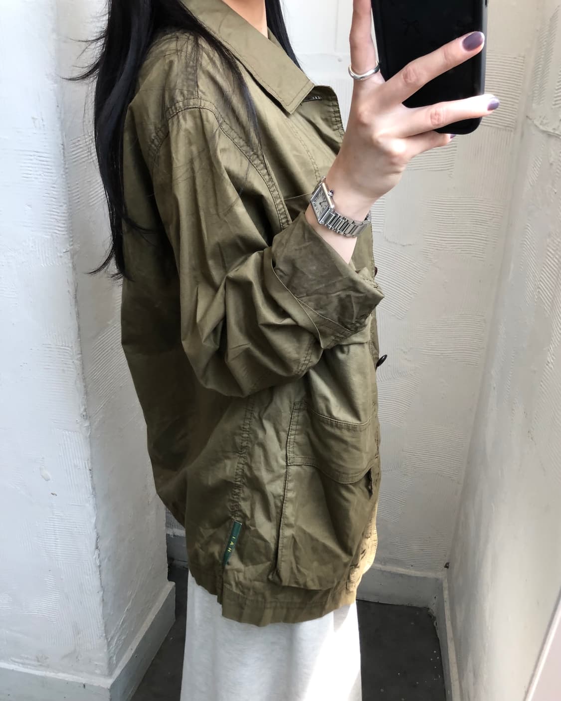 Hai Sporting Gear 하이스포팅기어 이세이미야케 카키 셔츠 자 상품이미지3