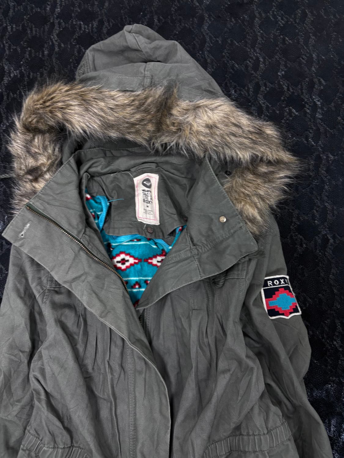 “ROXY”Y2K Grunge Fur Field Jacket 상품이미지6