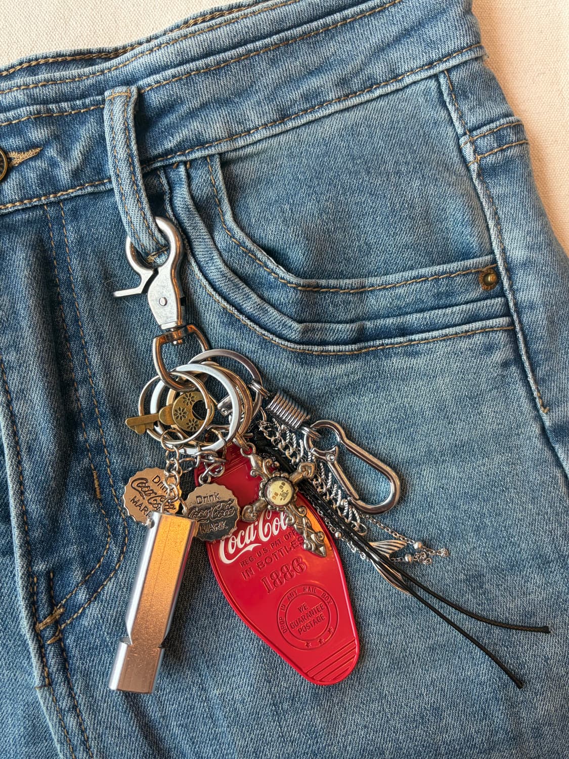 빈티지 코카콜라 감성 키링 세트 (십자가+체인 디테일) 상품이미지8