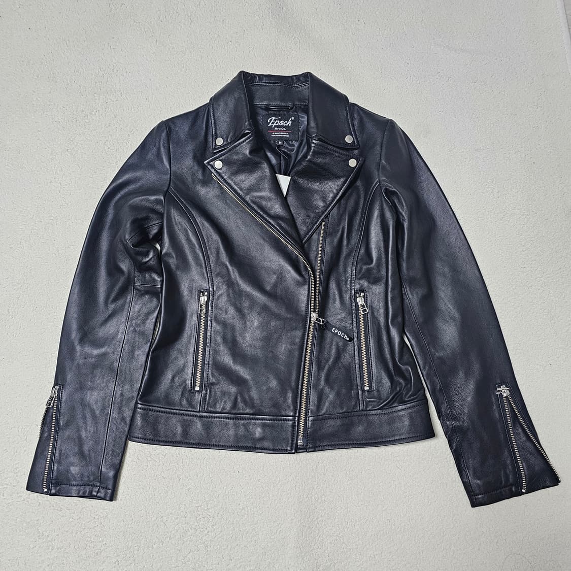 M 새상품 여성 양가죽 블랙 레더 라이더 자켓 상품이미지3