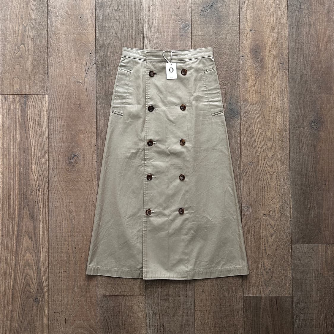 90's Double Button Long Trench Skirt 상품이미지1