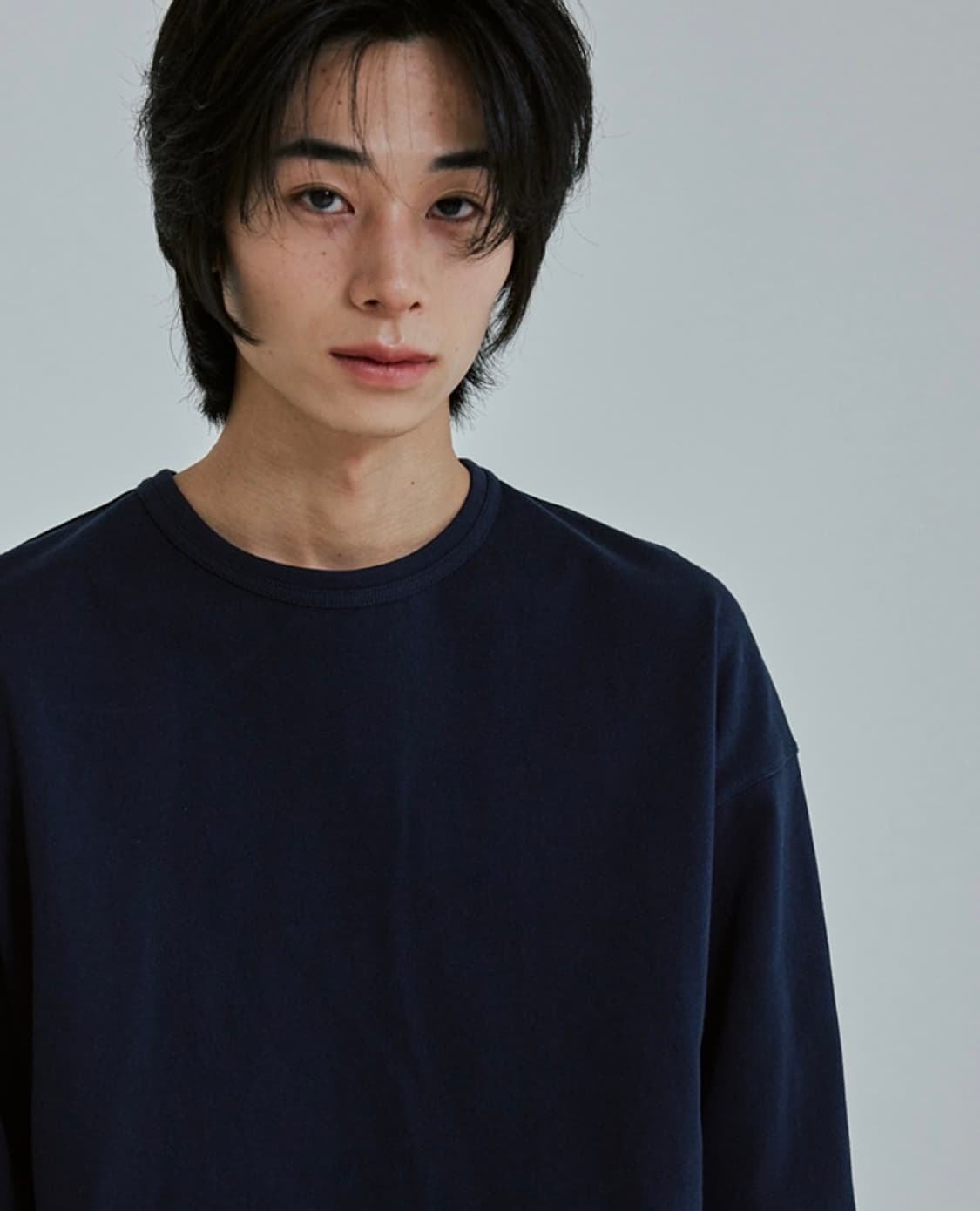 (L) 프리즘웍스 OG 더블 립 롱슬리브 긴팔 티셔츠 네이비 상품이미지2