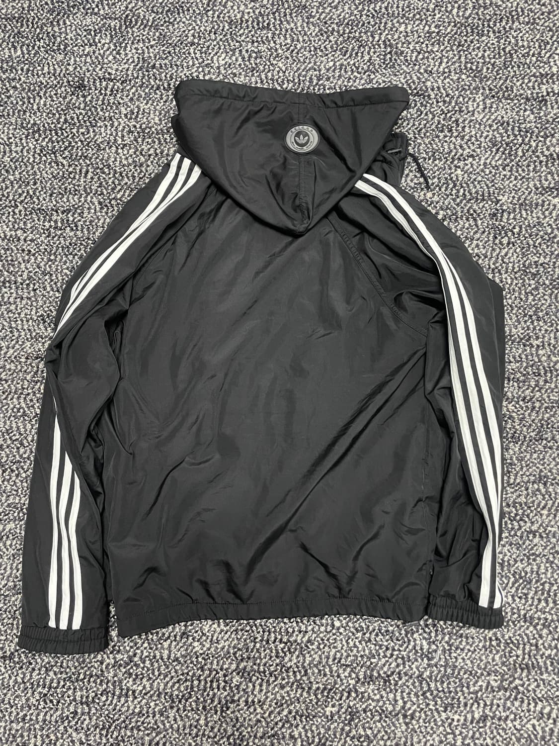 아디다스 블랙 3선 후드 바람막이 XL 상품이미지2