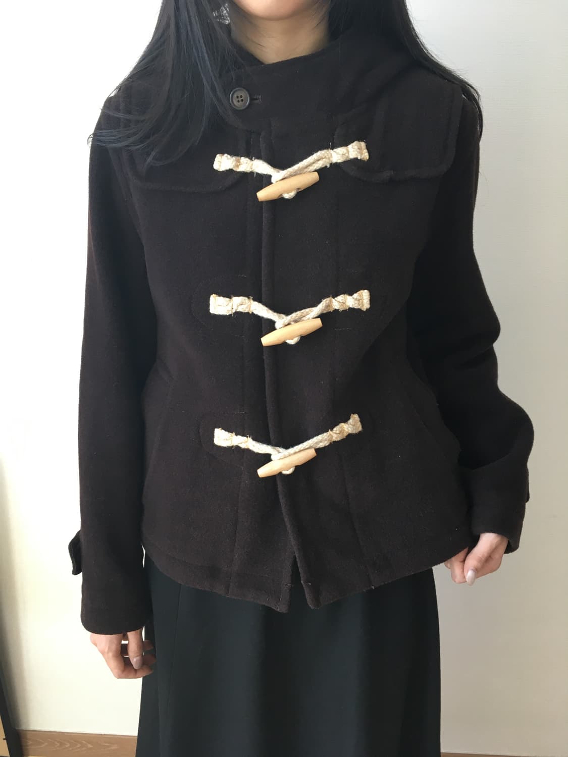 빈티지 더플 브라운 숏코트 상품이미지1