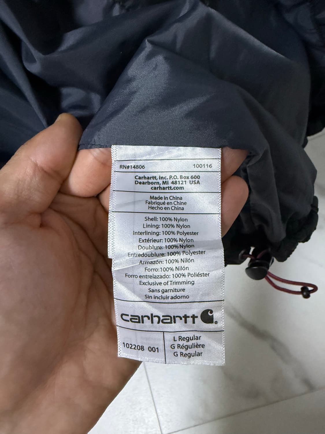 칼하트 경량패딩 블랙 L사이즈 상품이미지5