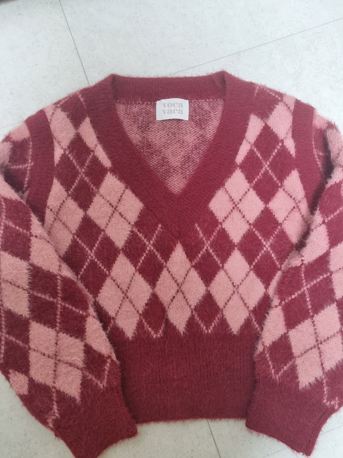 보카바카 아가일 니트 (한선화 착용) 상품이미지7