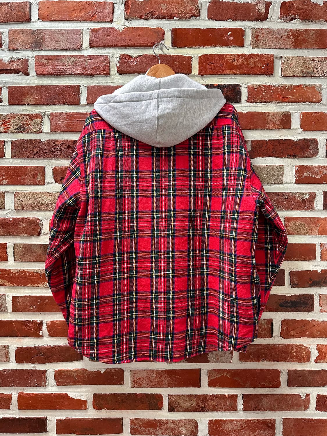 (L)슈프림 23FW 타탄 플란넬 후드 자켓 상품이미지5