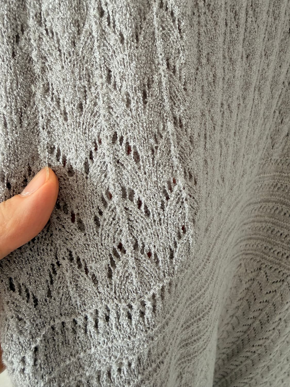 레이스 롱 원피스 그레이 우아한 크로셰 상품이미지2