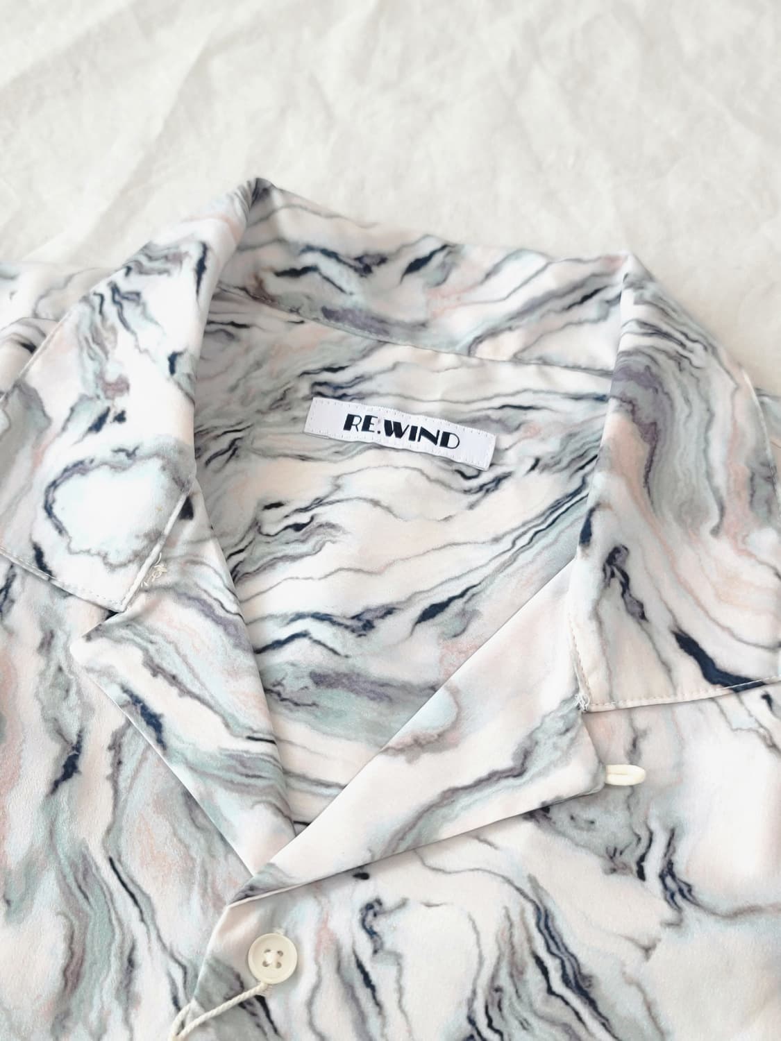 REWIND 리와인드 마블 패턴 셔츠 새상품 상품이미지5