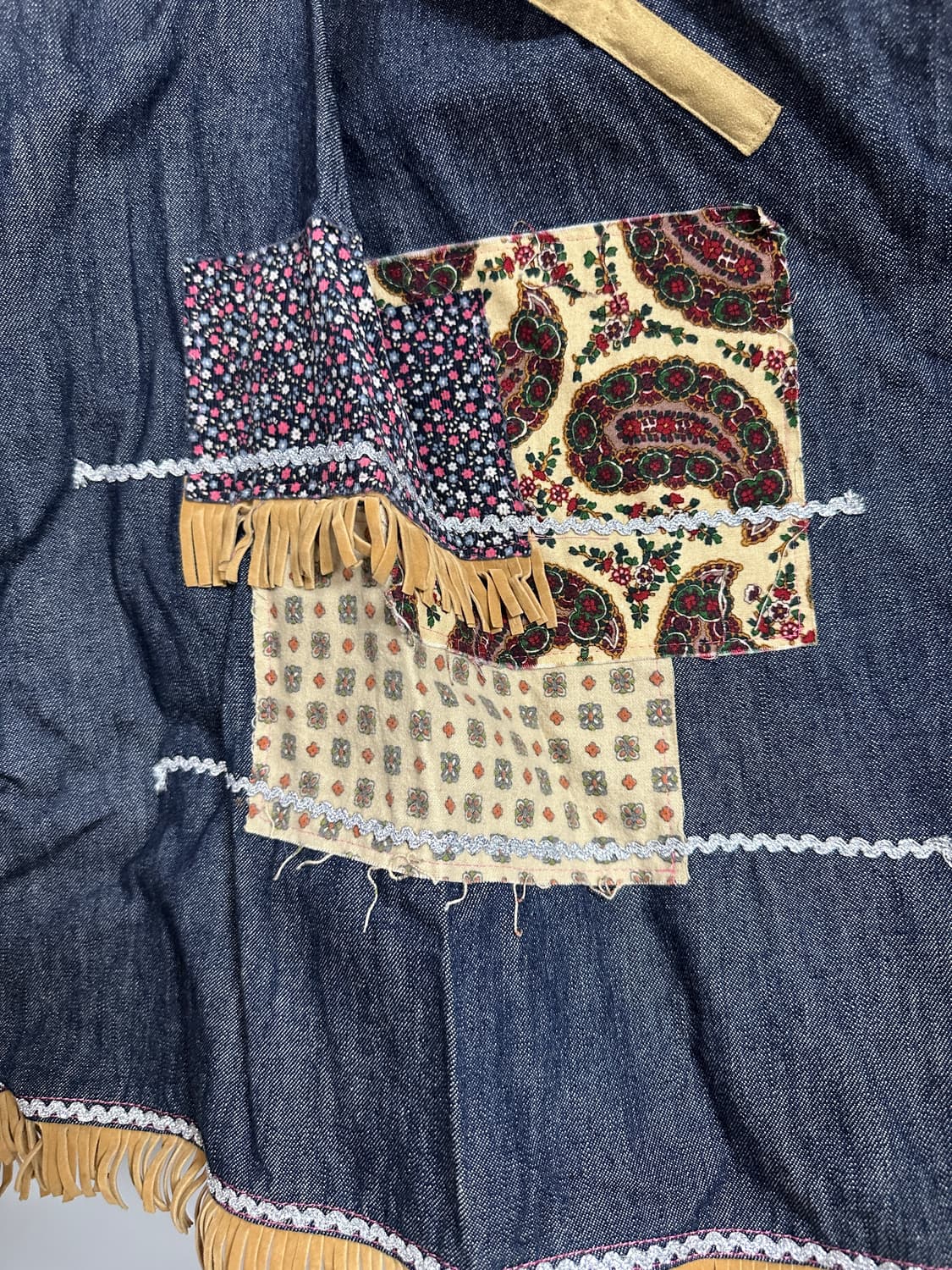 빈티지 히피 언발 데님 스커트 상품이미지4