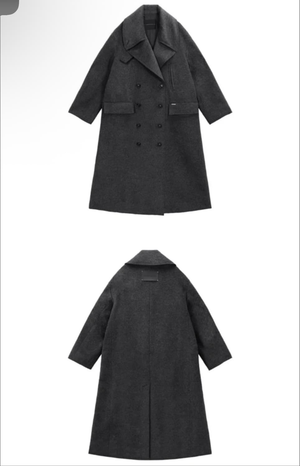 트리밍버드 하이넥 더블버튼 롱 코트 상품이미지4