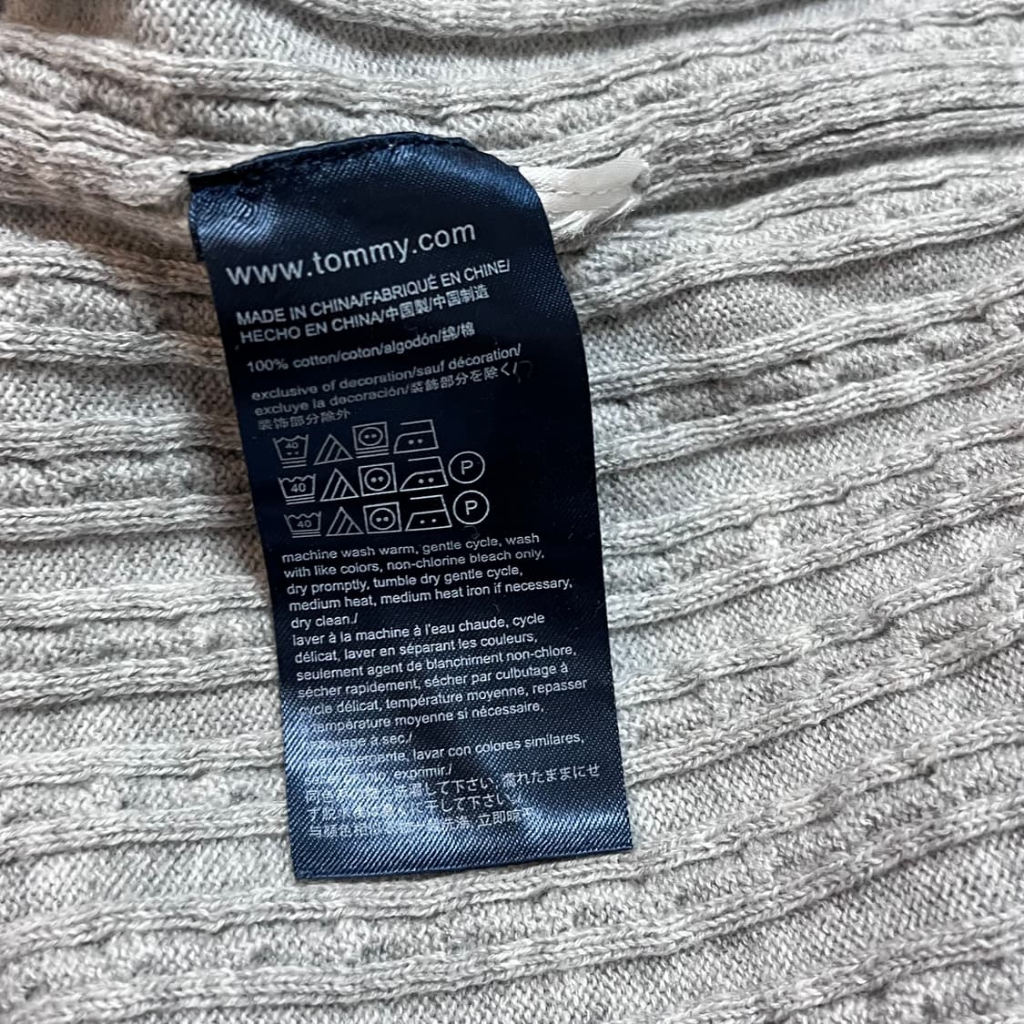 [정품] 타미 그레이 꽈배기 라운드 니트 [ M ] 상품이미지4