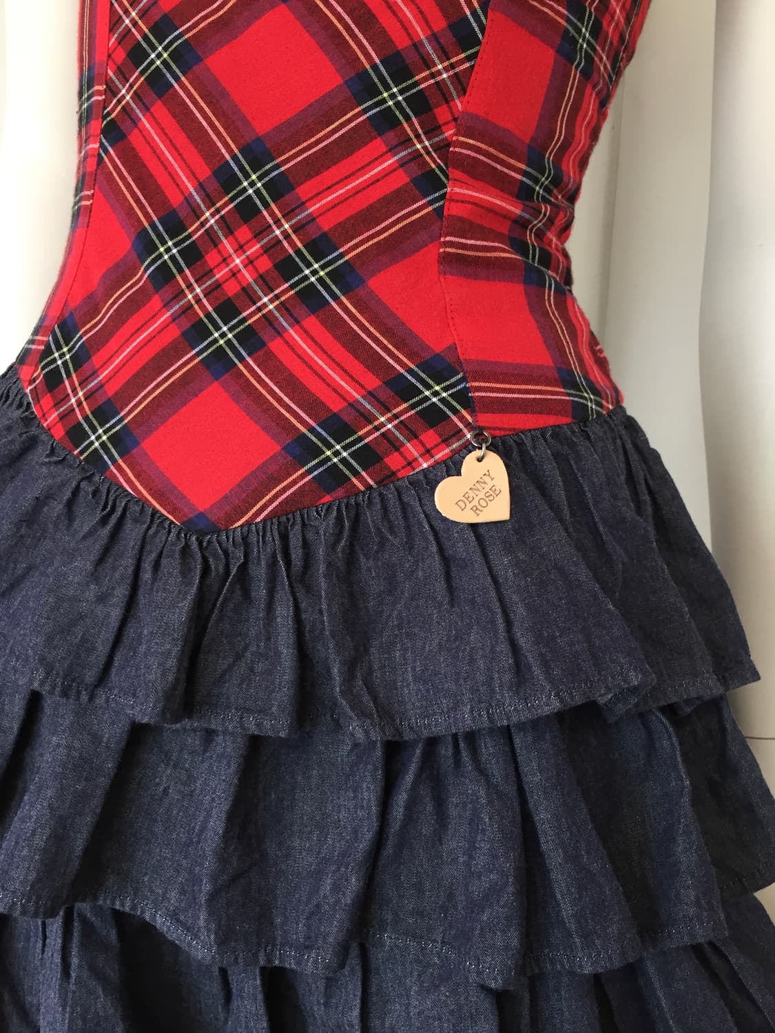 Italy Made  Tartan Plaid  Ruffle  Dress 상품이미지7