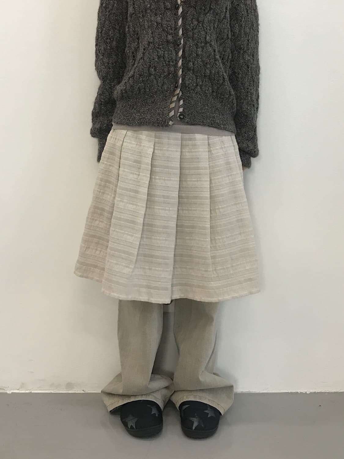 Jpn Ivory Cream Pleated Skirt 상품이미지2