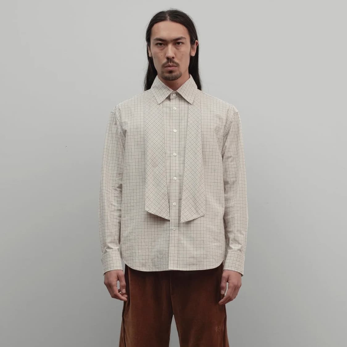 [S,M,L]커미션 25fw Banker 체크 셔츠/베이지 상품이미지1