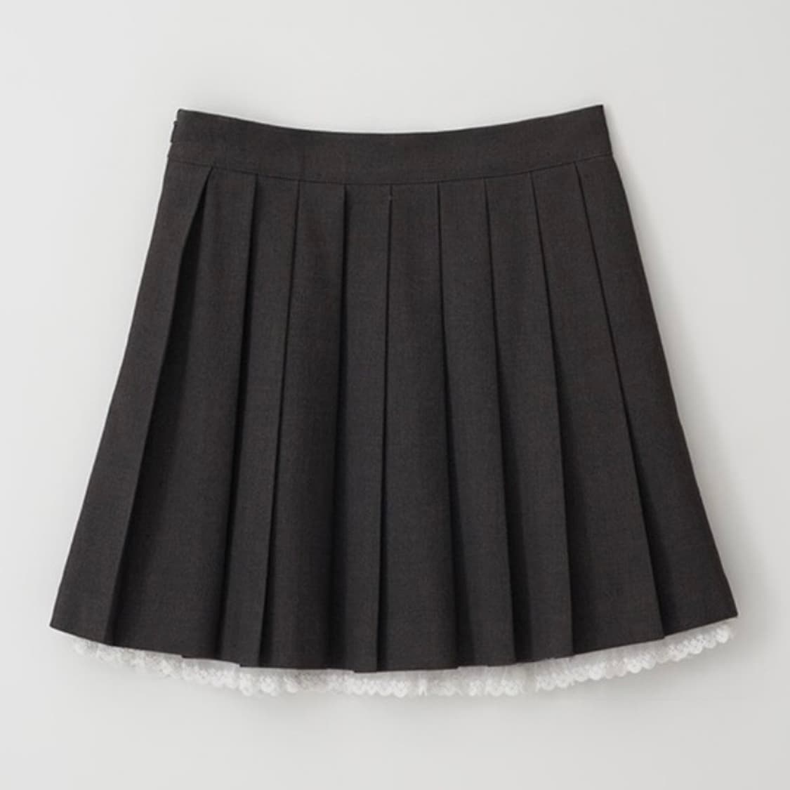 로라로라 레이스 플리츠 미디 미니 스커트 그레이 색상 m사이즈 로걀 갸루 상품이미지2