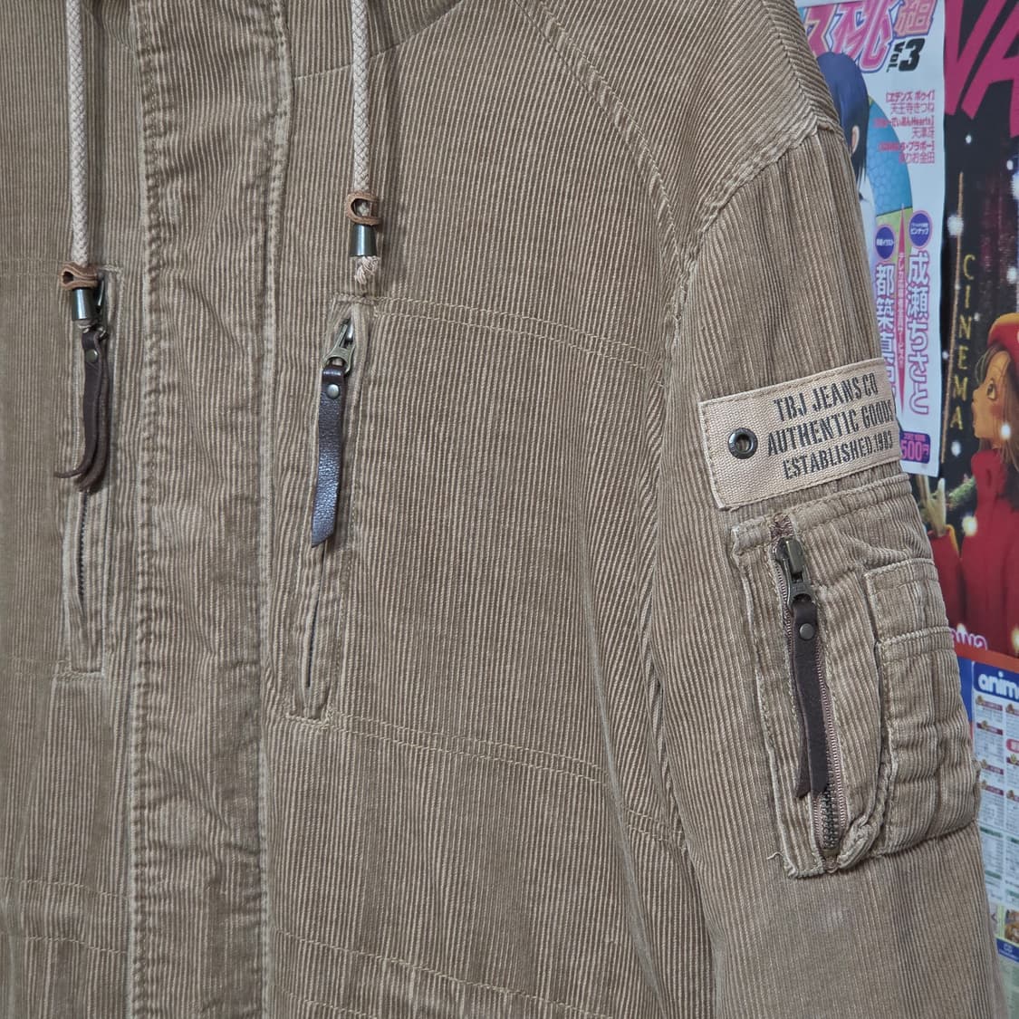 빈티지 TBJ 베이지 코듀로이 퍼 야상 자켓 상품이미지4