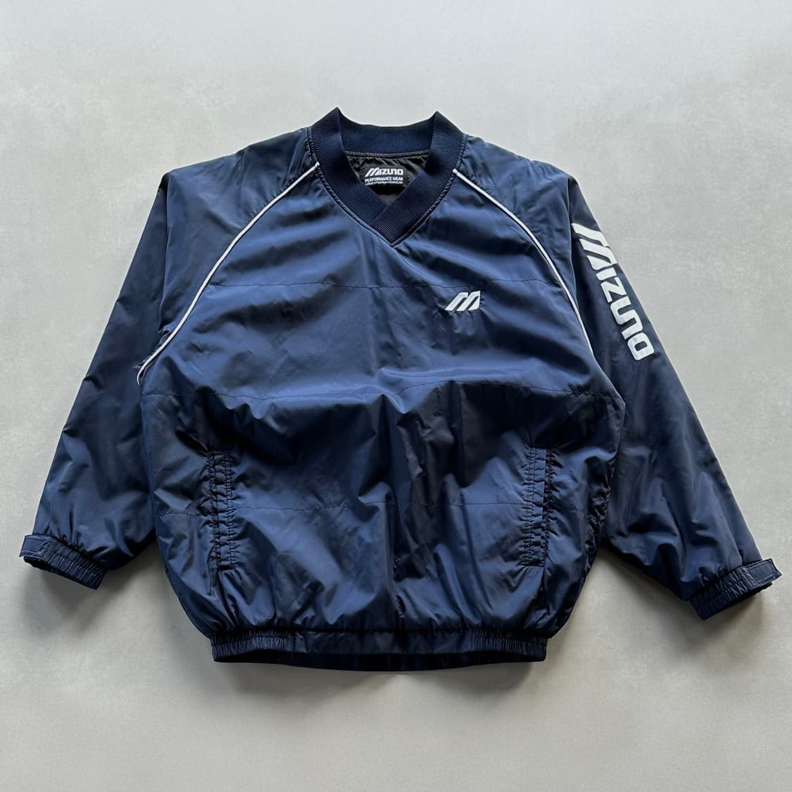 [L]미즈노 동계용 네이비 웜업 바람막이 상품이미지1