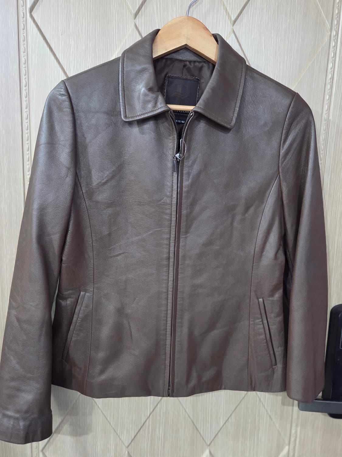 여성 갈색 가죽자켓 상품이미지1