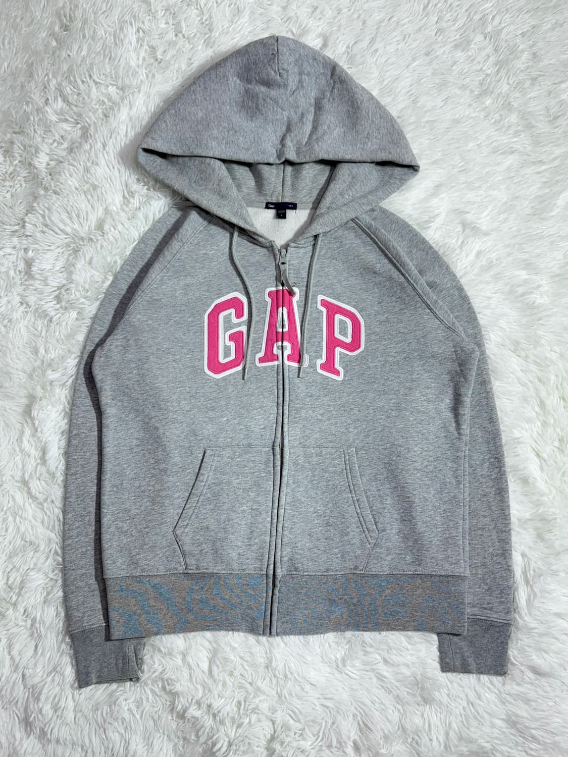 GAP 갭 핑크 빅로고 그레이 후드집업  상품이미지2