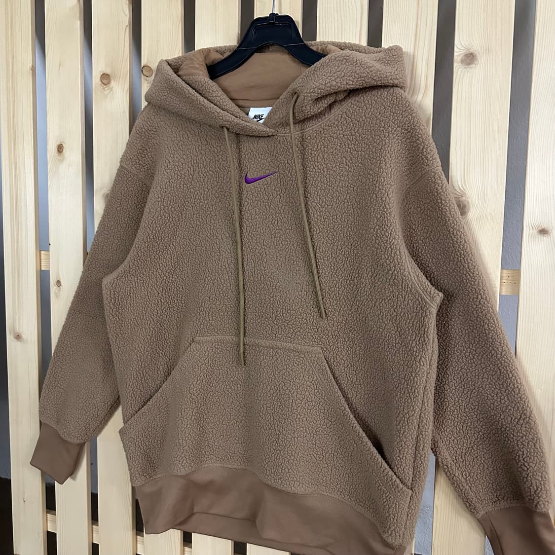 (M) 나이키 미드 스우시 브라운 플리스 후드 상품이미지2
