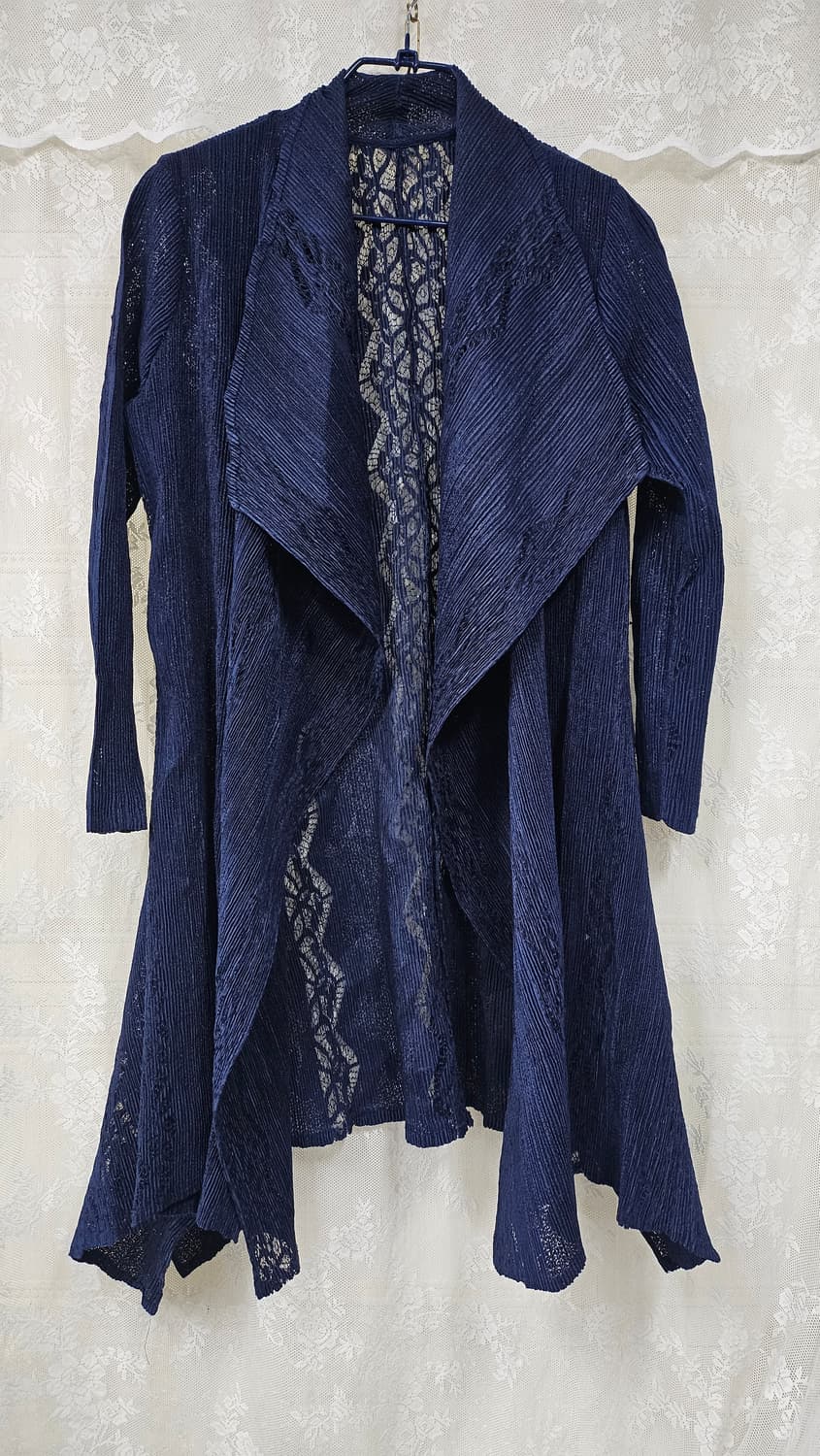 플리츠 네이비 레이스롱 가디건 상품이미지3