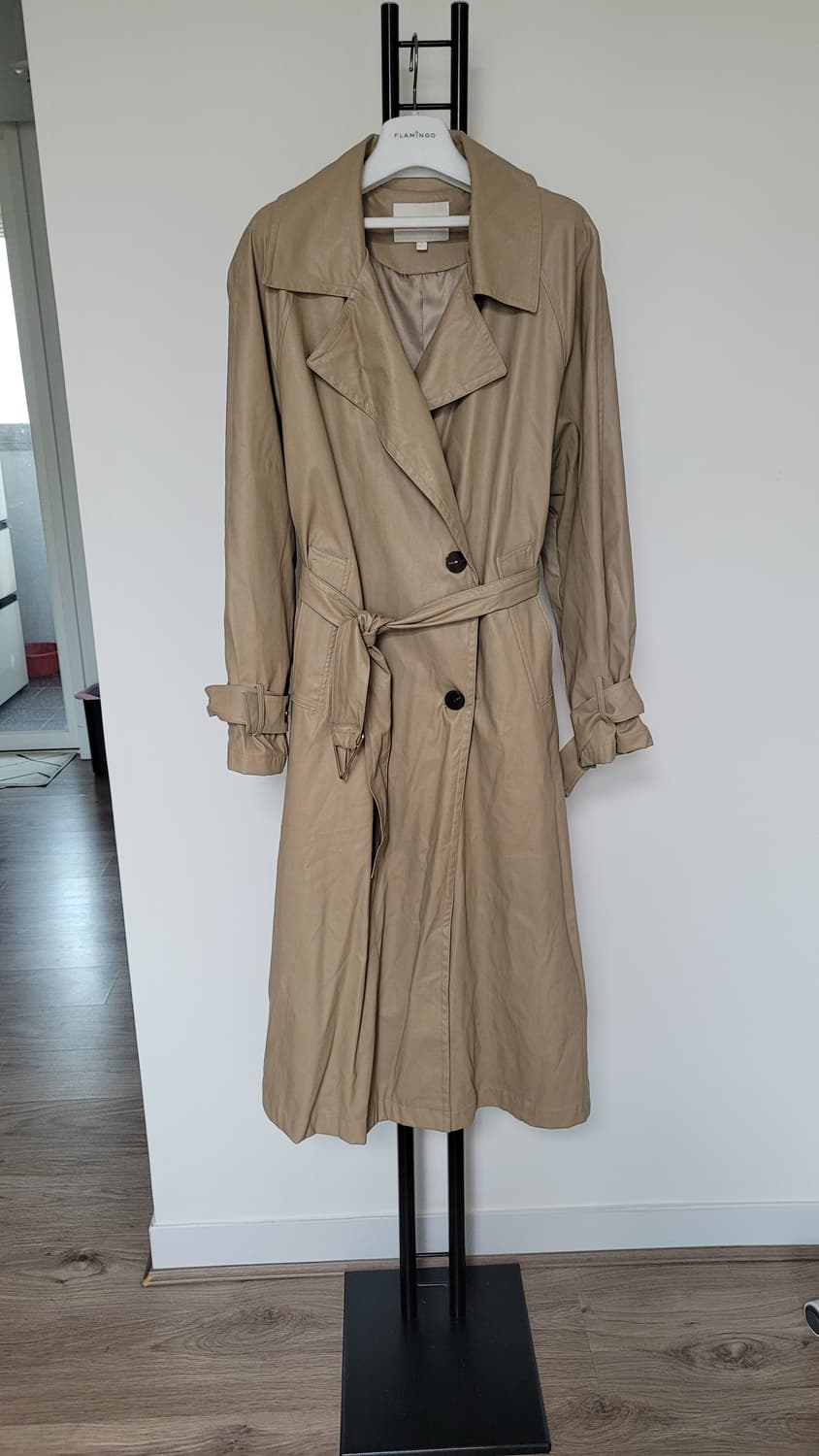 플라스틱아일랜드  레더형  트랜치자켓-S사이즈 상품이미지1