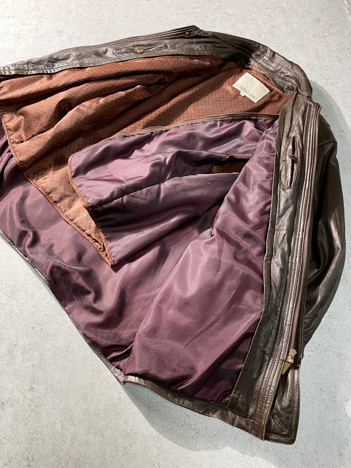 [90-95] 90s London Fog 런던포그 브라운 양가죽 레더코트 상품이미지5