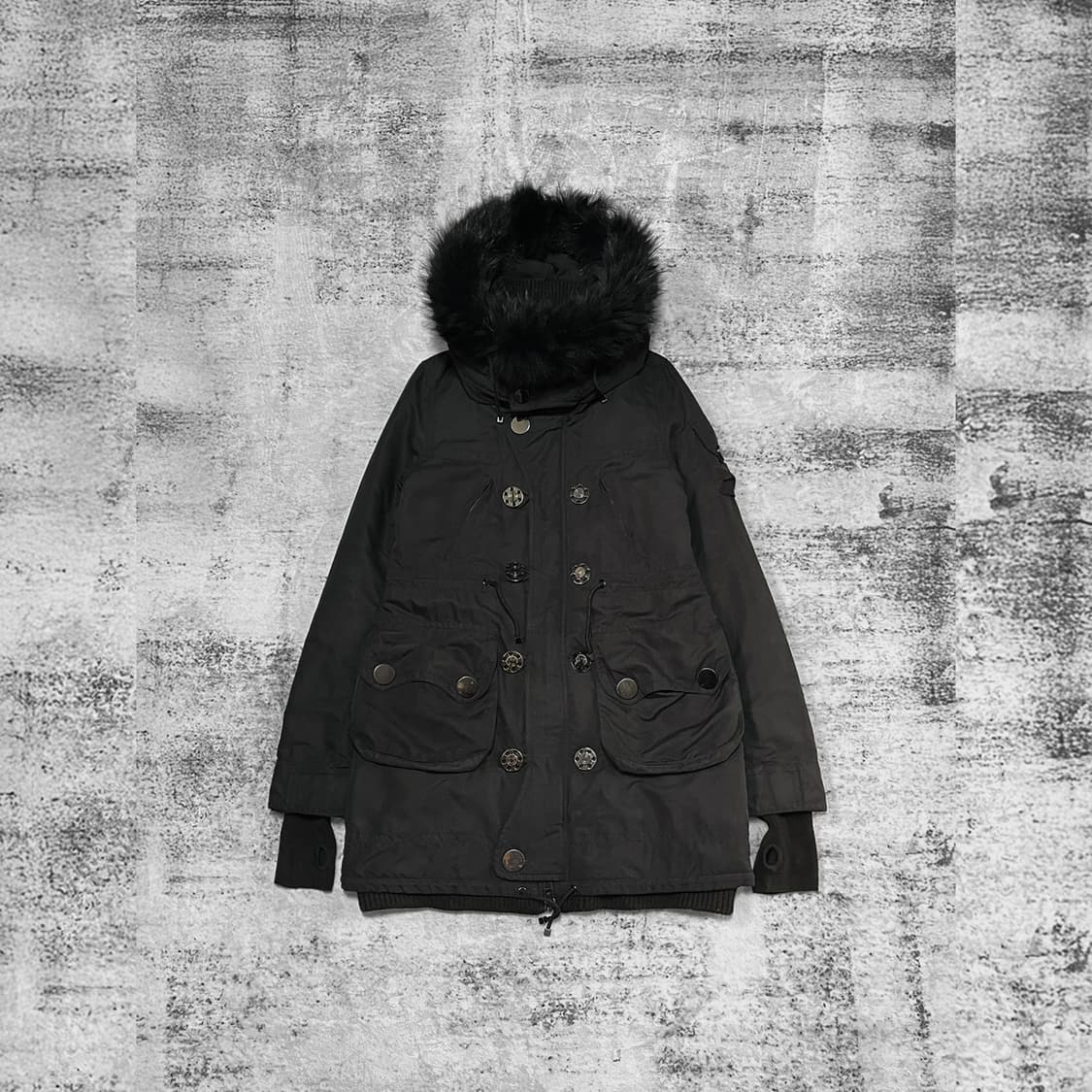 (SLY) black fur-hood jumper  상품이미지1