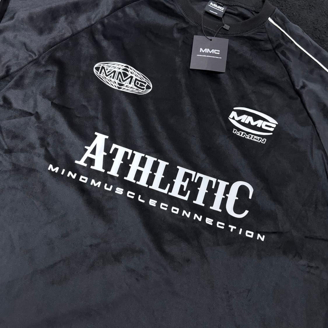 새상품 2 마인드머슬커넥션 MMC 블랙 벨루어 맨투맨 상품이미지3