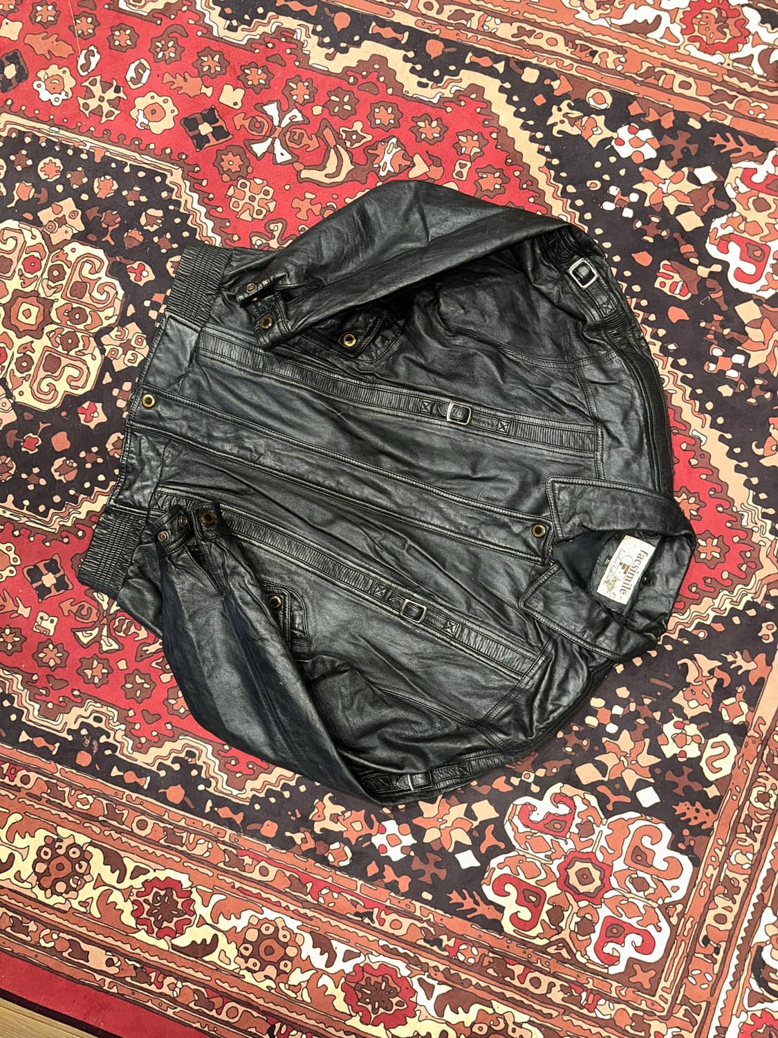 ( L-XL ) 봄버자켓 푸퍼자켓 항공점퍼 소가죽자켓 빈티지가죽자켓 상품이미지6