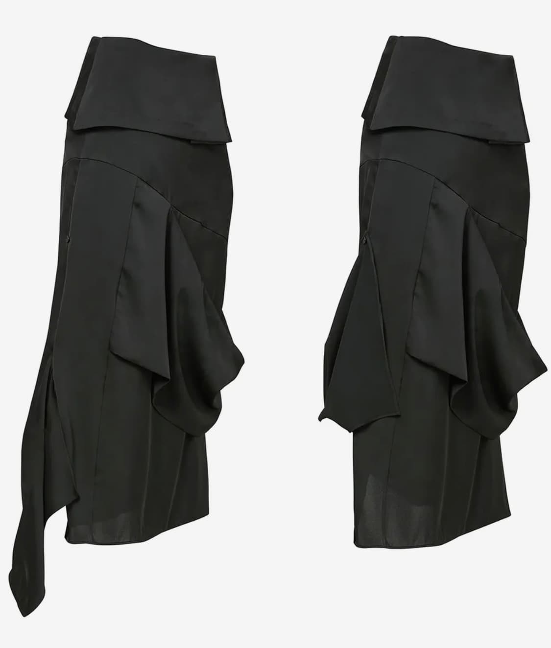 플레어업 드레이프 레이어드 맥시 롱스커트 블랙2웨이프릴언발트임검정치마미디 상품이미지5