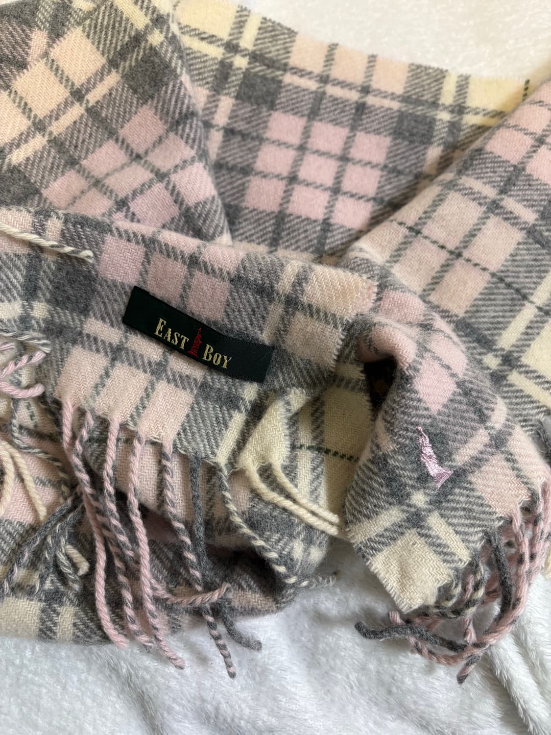 이스트보이 체크 머플러 목도리 그레이 핑크 아이보리 모리걸 y2k 백팩 상품이미지6