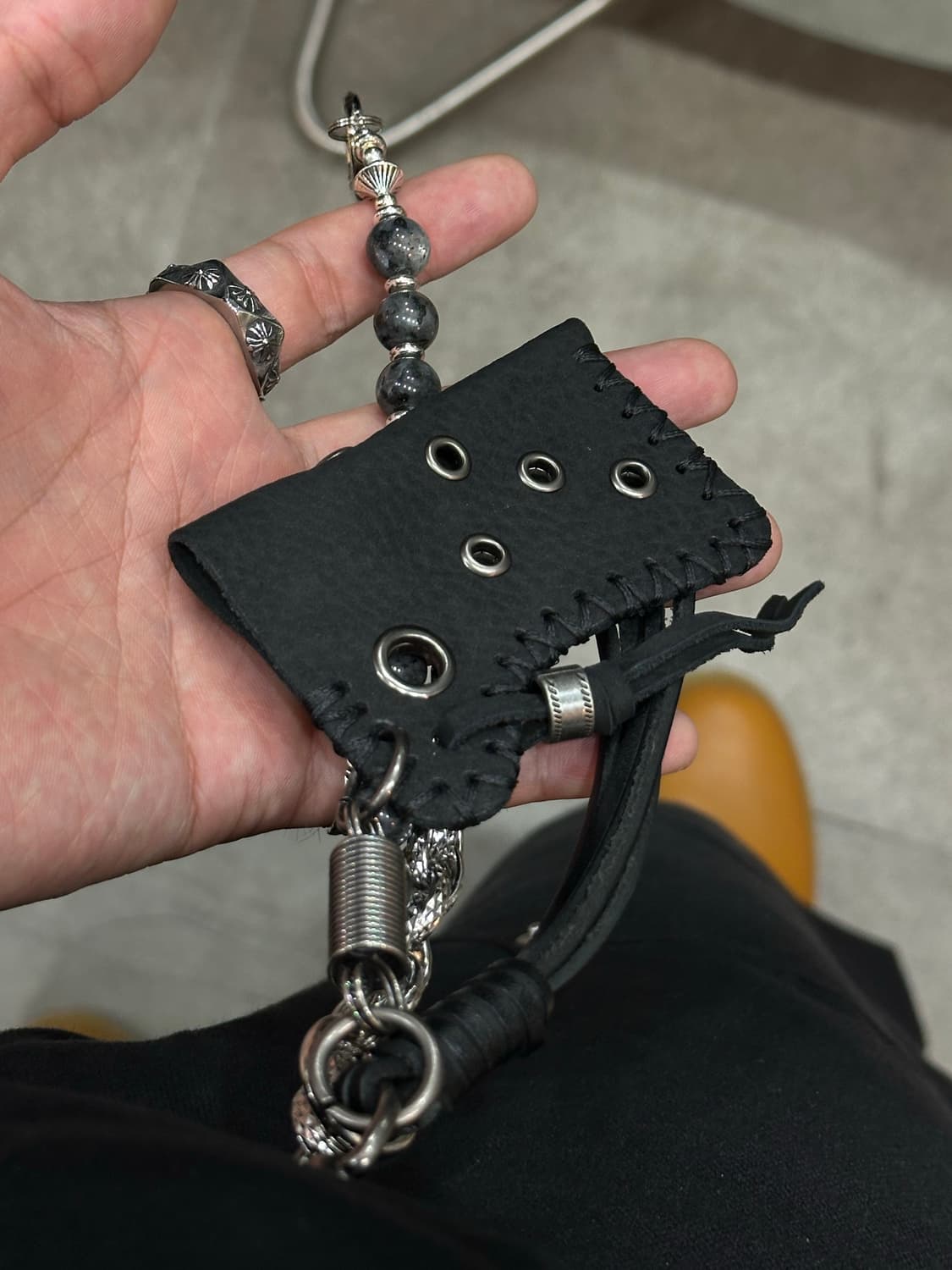 New🖤Mixed leather - 믹스 레더 키체인BL 상품이미지6