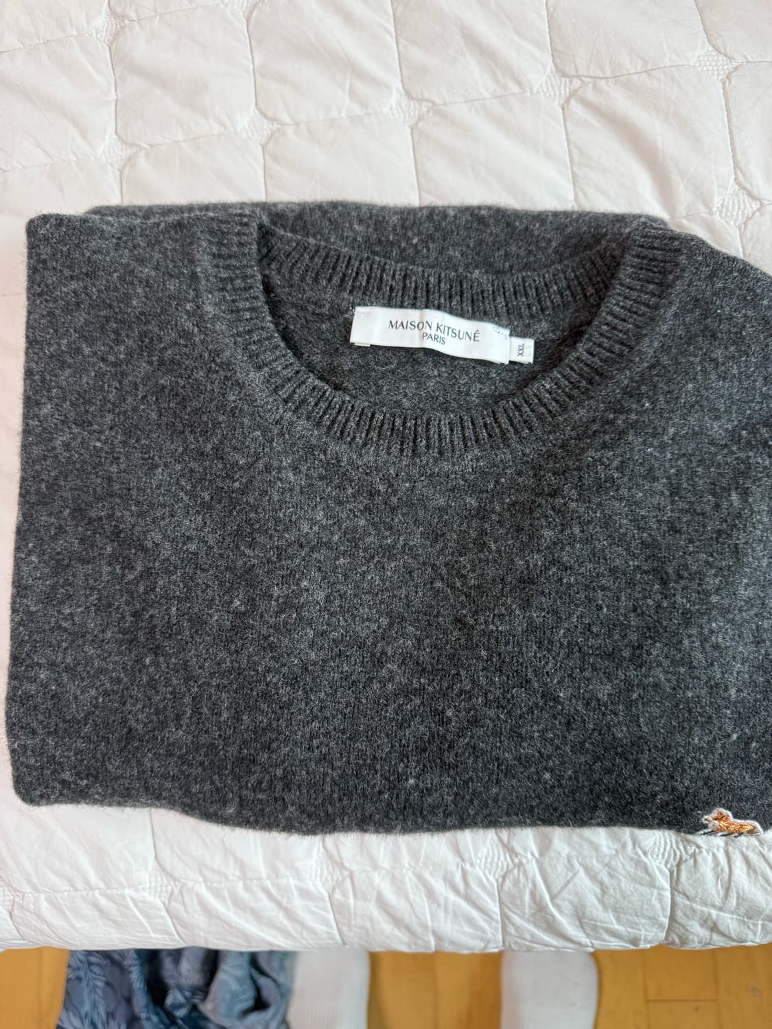 메종키츠네 그레이 폭스 패치 니트 XXL 상품이미지2