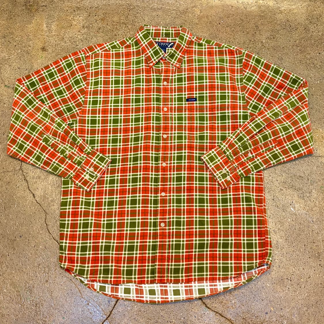 새상품급 미국 빈티지 아이비크루 코듀로이 골덴 긴팔 체크 셔츠 상품이미지1