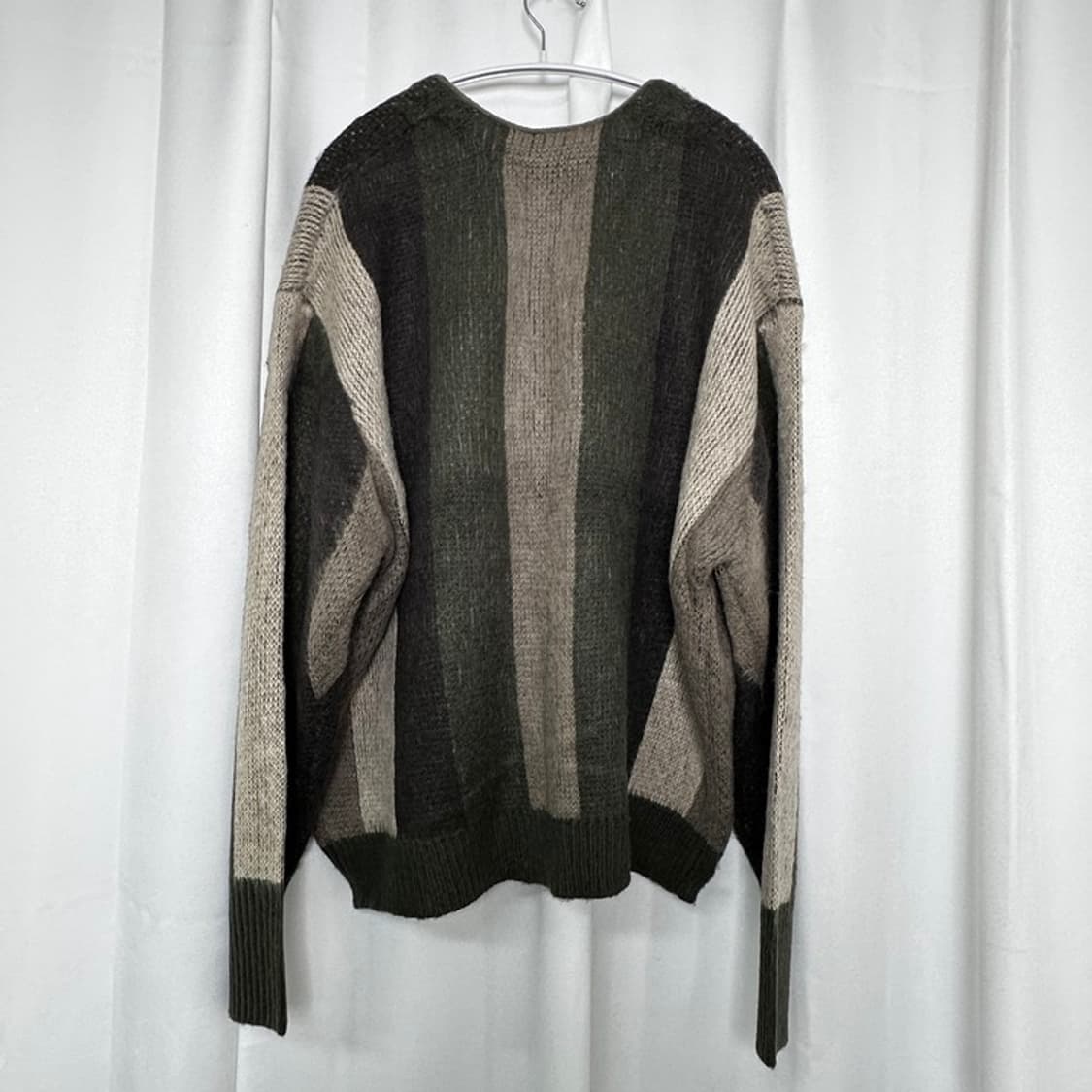 FREAK'S STORE 올리브 스트라이프 니트 가디건 상품이미지3