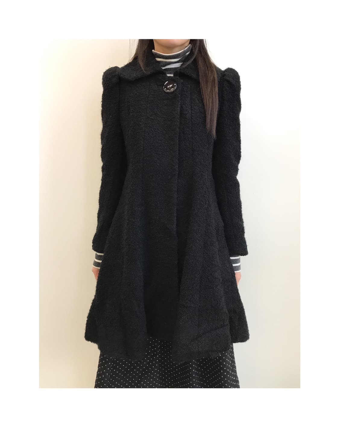 Jpn Black Wool Bouclé Long Coat 상품이미지1