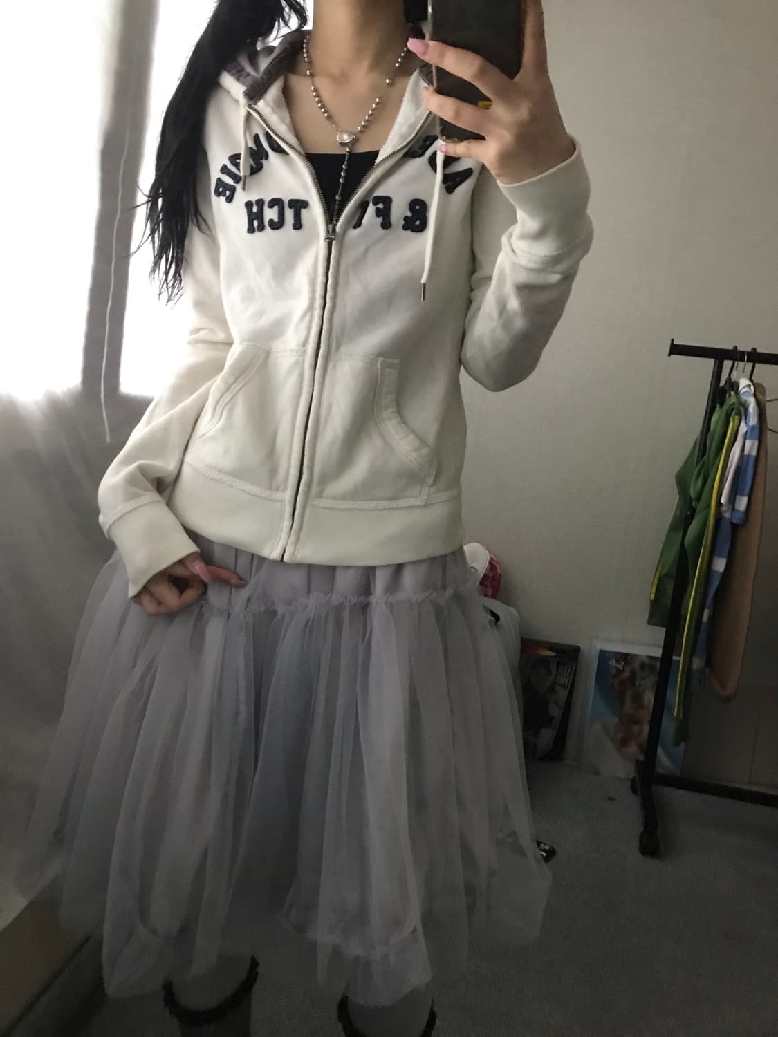 아베크롬비 화이트 딱붙핏 후드집업 상품이미지7