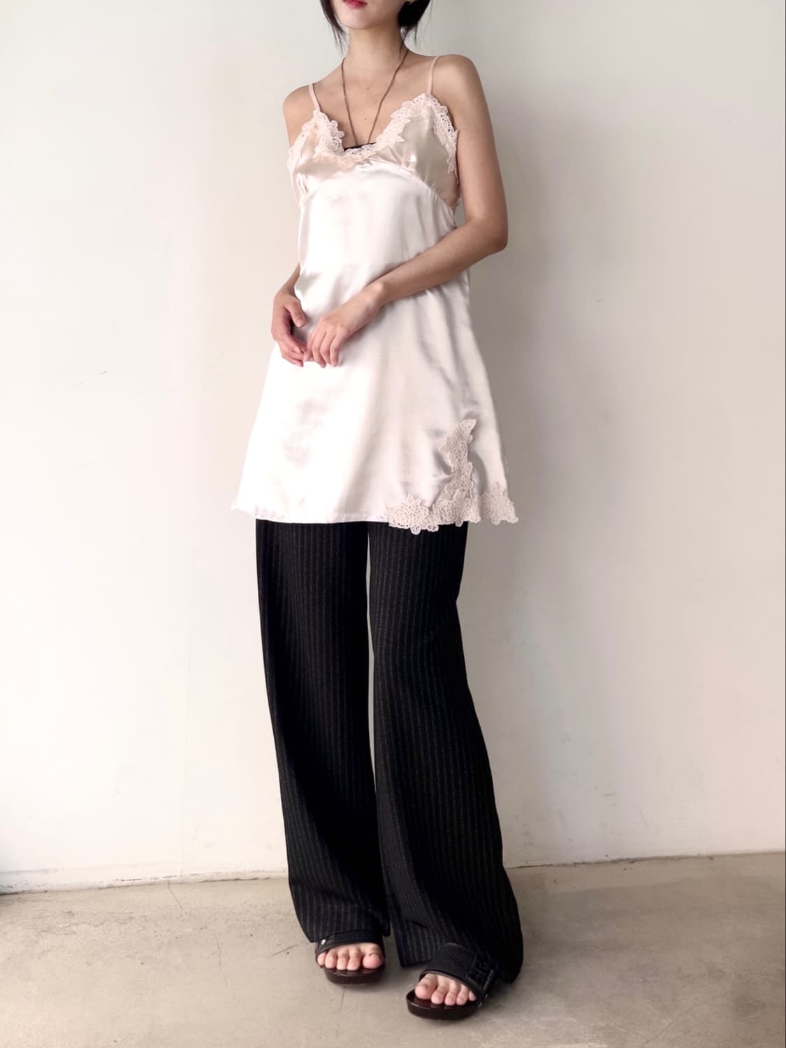 Slip lace trimming ops/ baby pink 상품이미지6