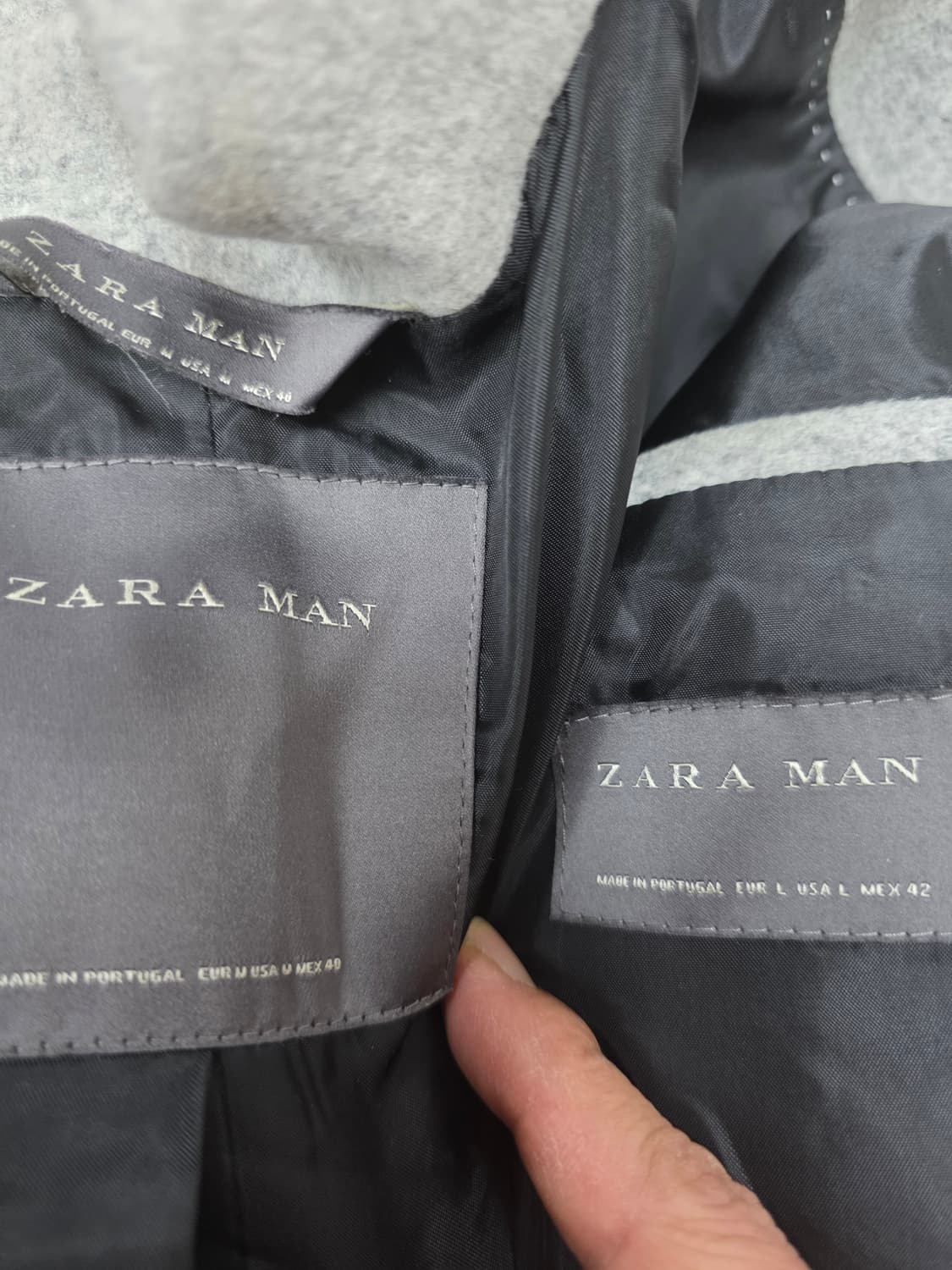 자라 맨 언밸런스 다이애거널 그레이 코트 M 상품이미지9