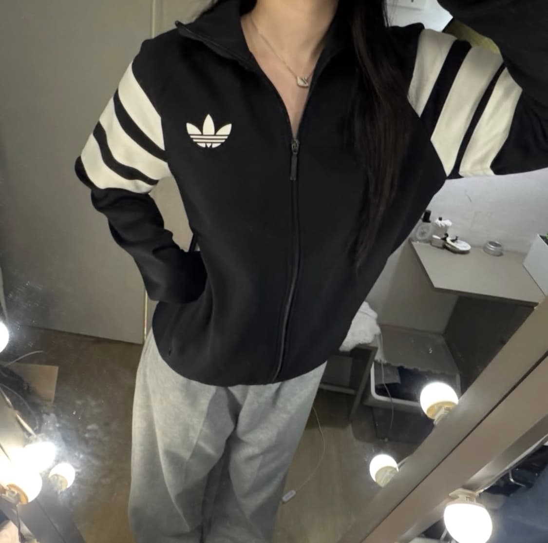 아디다스 구파이어버드 삼선배색 블랙 트랙탑 져지 🤍🖤 상품이미지2