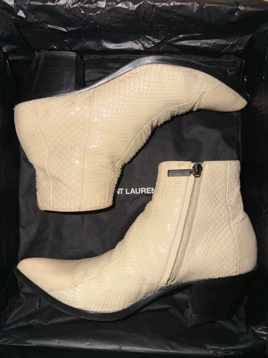 생로랑 Finn 60mm 파이톤 쿠반힐 부츠 상품이미지3