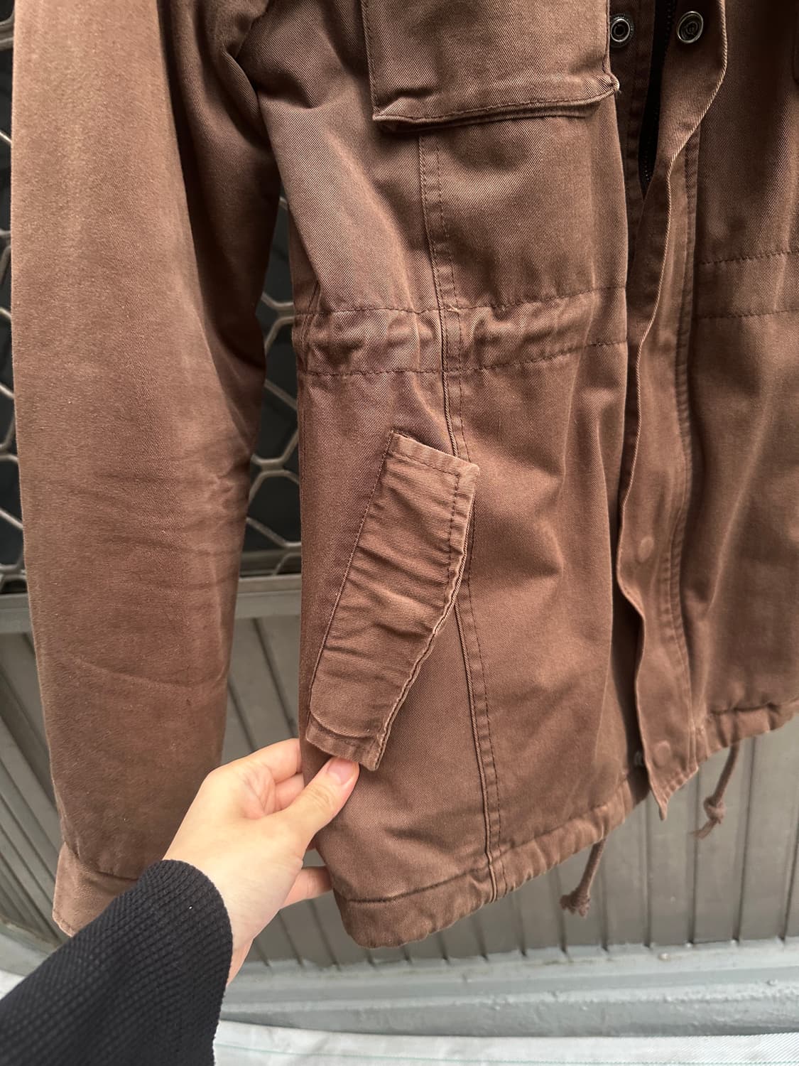 Vintage brown high neck jacket 상품이미지4
